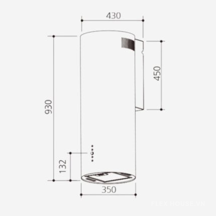 Máy hút mùi áp tường Capri Zenith hood CR-TL09B35