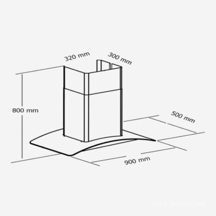 Máy hút mùi áp tường kính cong Capri CR-8930