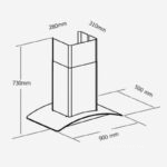 Máy hút mùi áp tường kính cong Capri CR-901H