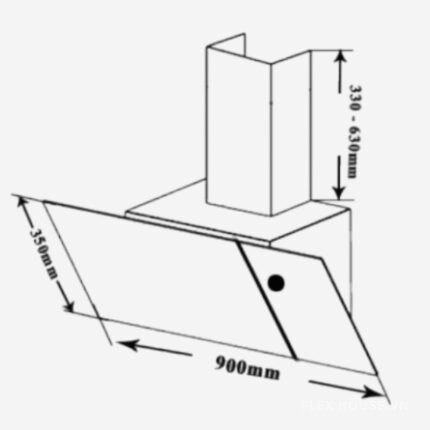 Máy hút mùi áp tường kính vát Capri CR-MC90K-L5AG4