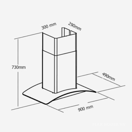 Máy hút mùi gắn tường kính cong Capri CR-888H