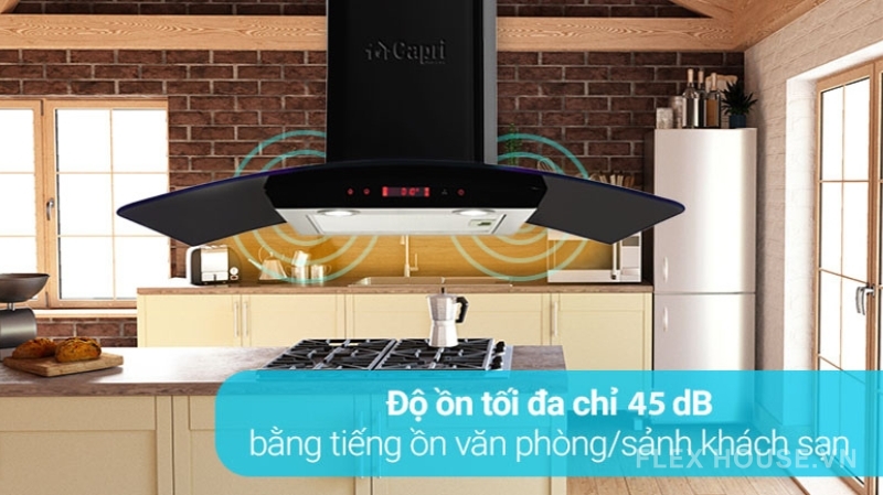 Máy hút mùi hiện đại kính cong Capri CR-988H