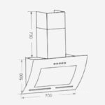 Máy hút mùi hiện đại kính vát Capri CR-678H