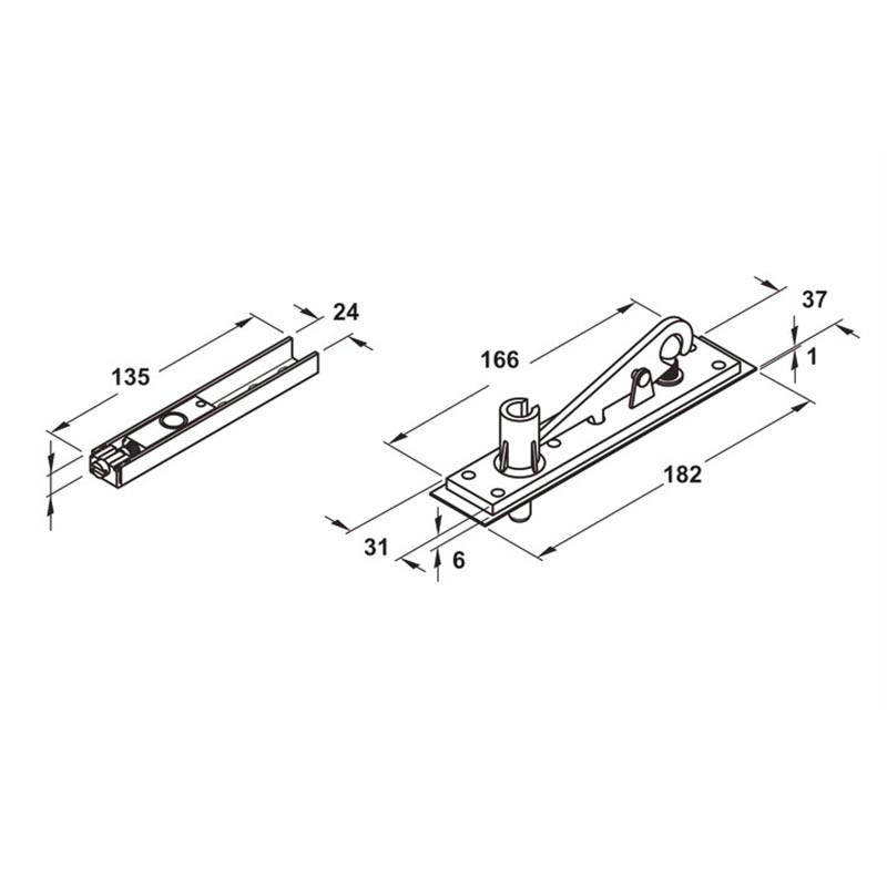 Phụ kiện bản lề sàn Hafele 932.79.090 7