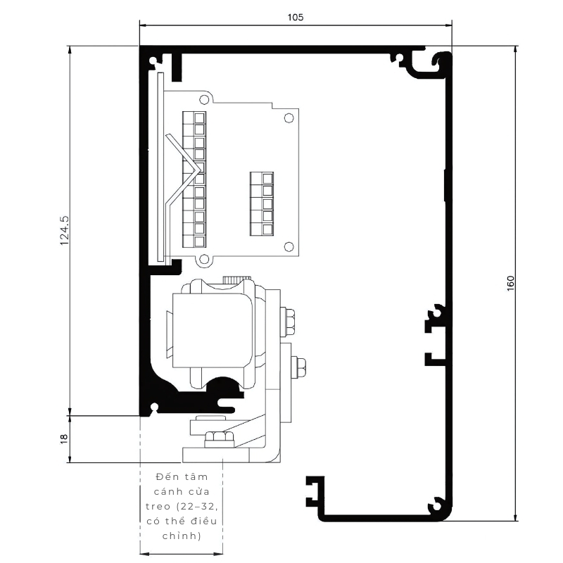 Bản vẽ kỹ thuật mặt cắt ngang của VZ-150
