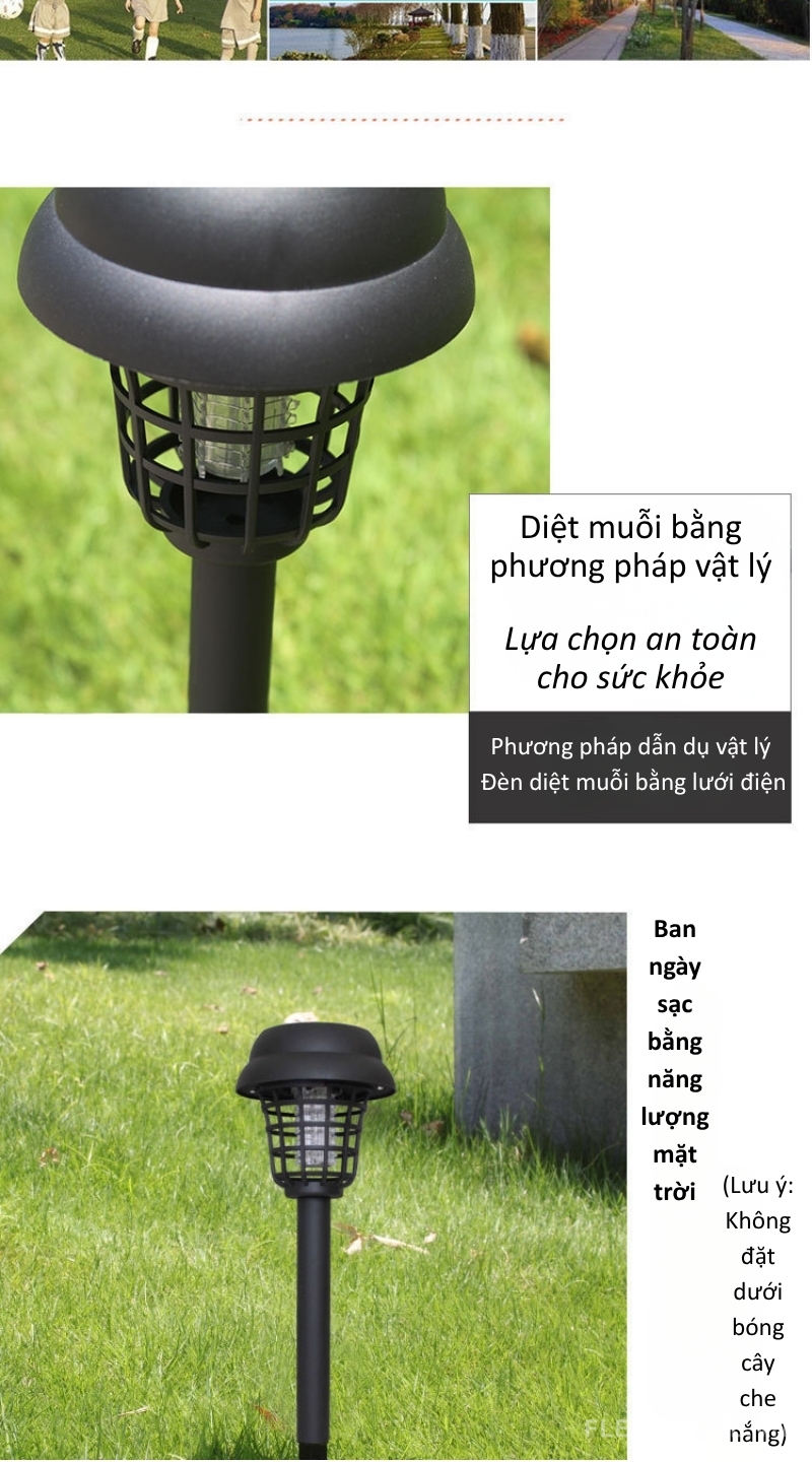 Đèn diệt muỗi năng lượng mặt trời chống nước thông minh SX1688