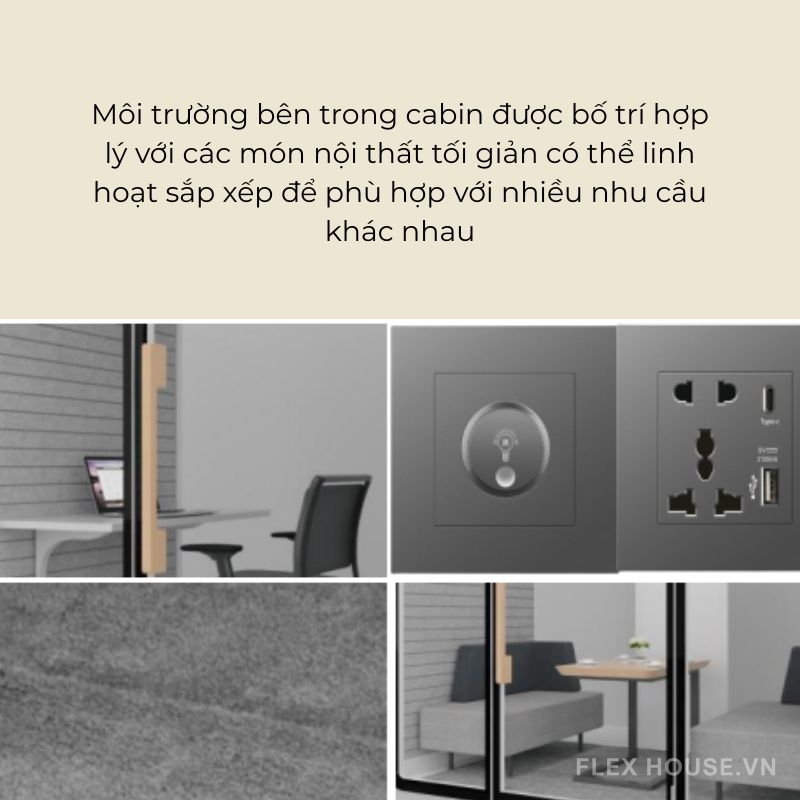 Booth cách âm làm việc cho văn phòng bản lề ẩn khung HKS 5 Booth cách âm làm việc cho văn phòng khung cửa ẩn HKS