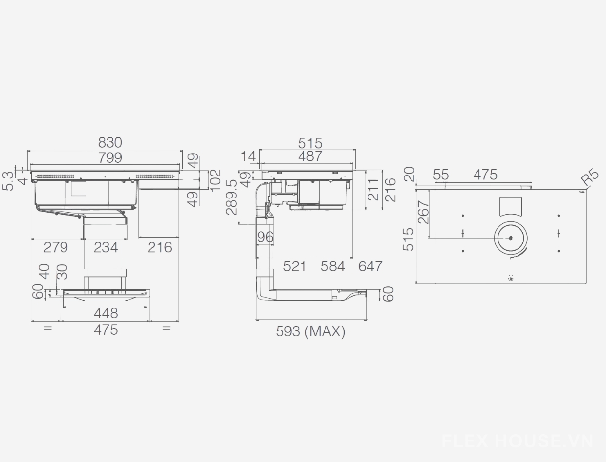 Bếp từ kết hợp hút mùi Elica NikolaTesla Switch