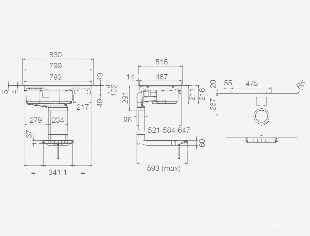 Bếp từ kết hợp hút mùi Elica NikolaTesla Switch