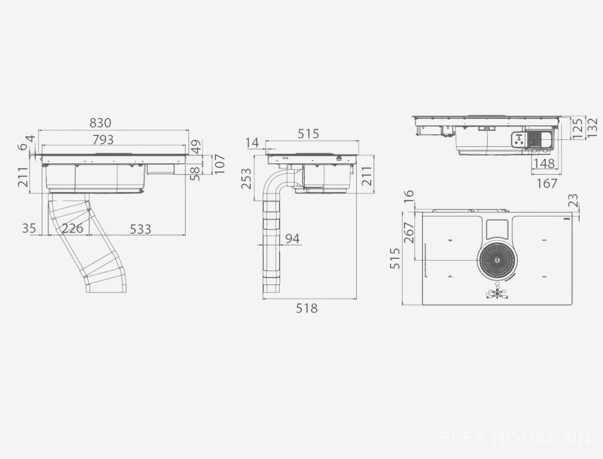 Bếp từ kết hợp hút mùi Elica NikolaTesla One HP
