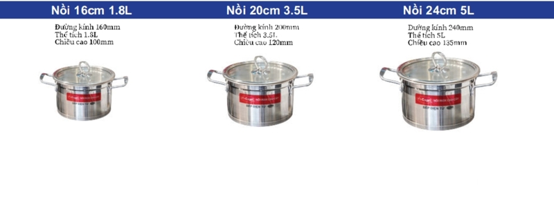 Bộ nồi Inox 304 6 món Capri CR-303