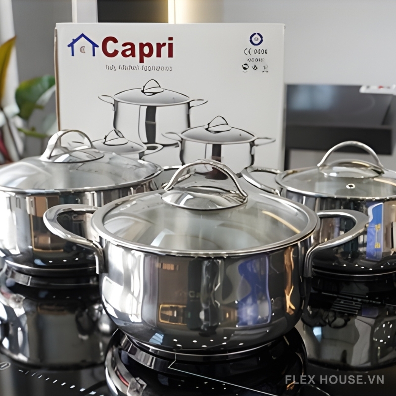 Bộ nồi chảo classic inox 304 Capri 1032.2003