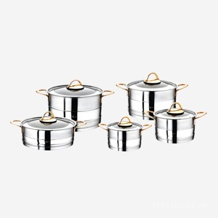 Bộ nồi inox 304 10 món CYLINDER 1019