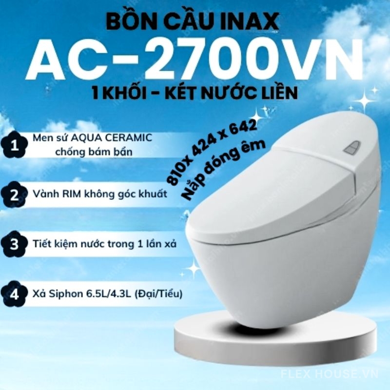 Bồn cầu 1 khối hiện đại Inax AC-2700VN
