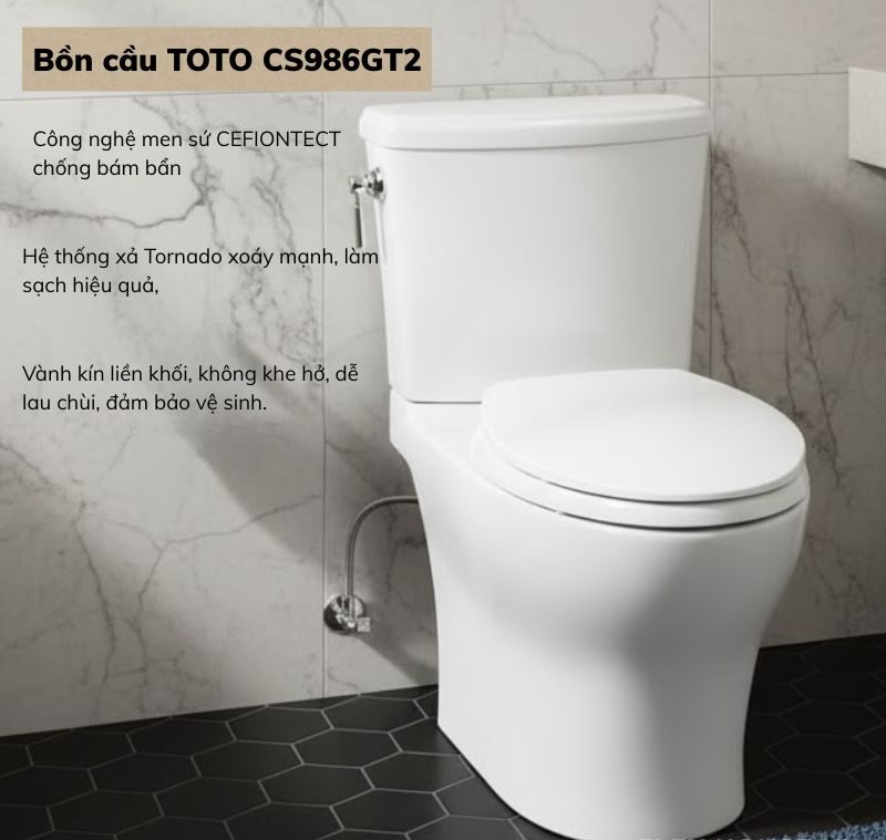 Bồn cầu 2 khối cao cấp TOTO CS986GT2