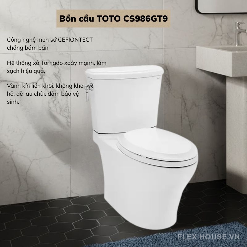 Bồn cầu 2 khối gạt xả TOTO CS986GT9
