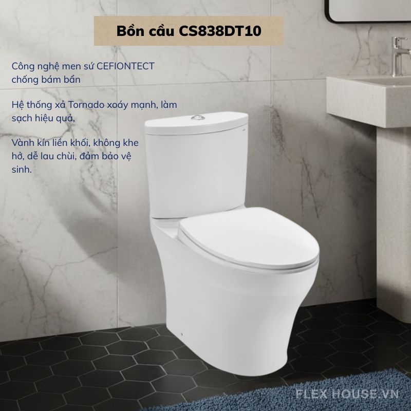 Bồn cầu 2 khối nắp êm TOTO CS838DT10