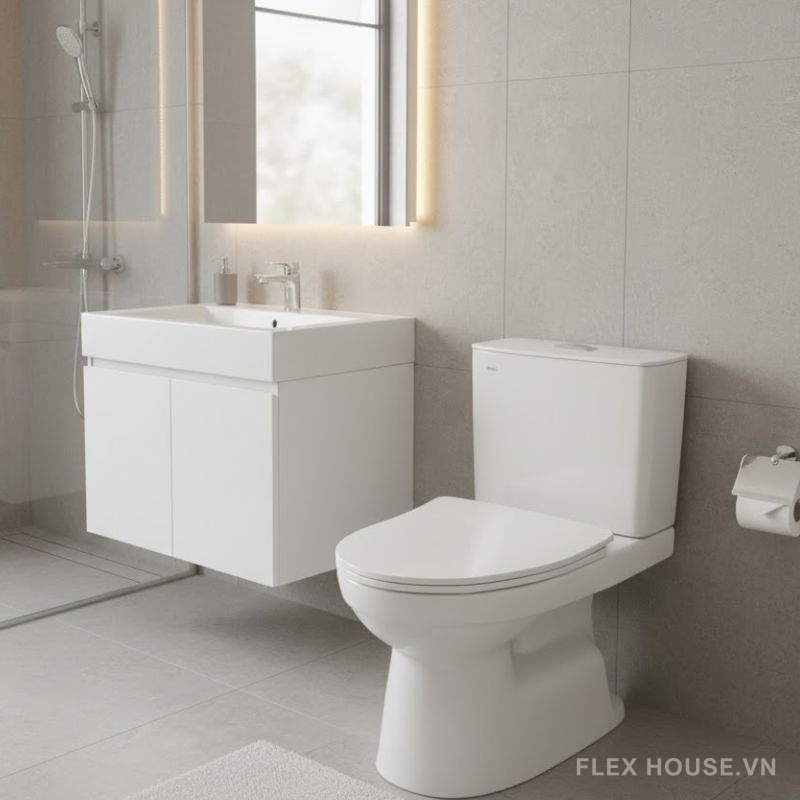 Bồn cầu nhấn xả êm ái 2 khối Inax C-514VWN