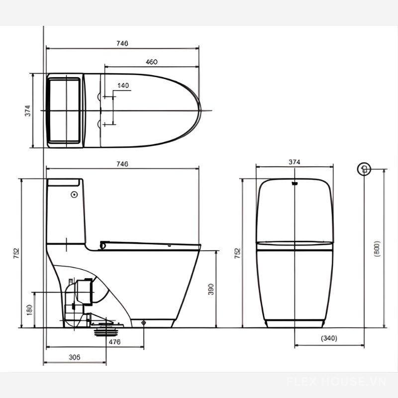 Bồn cầu 2 khối thông minh xả cảm ứng Inax ACT-832VN