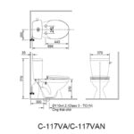 Bồn cầu 2 khối xả gạt Inax C-117VAN (3)