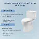 Bồn cầu nhấn xả nắp êm 2 khối TOTO CS302DT10