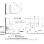 Bồn cầu nắp rửa điện tử 1 khối TOTO MS889CDRW12