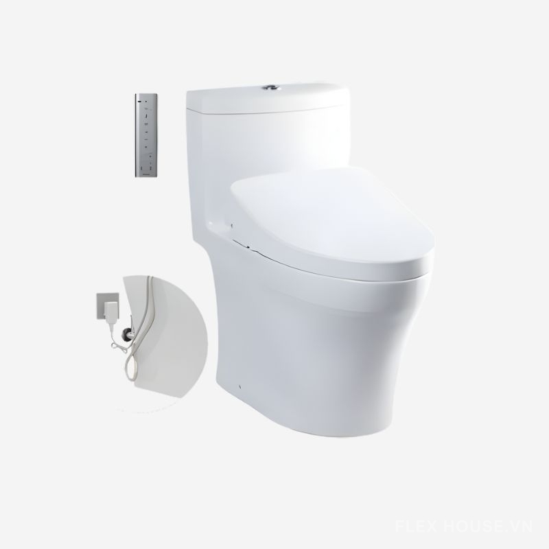 Bồn cầu nắp rửa điện tử 1 khối TOTO MS889DRW11 1 Bồn cầu nắp rửa điện tử 1 khối TOTO MS889DRW11