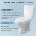 Bồn cầu 2 khối cổ cao Inax C-108VAN