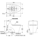 Bồn cầu xả nhấn 1 khối TOTO MS823DRT2
