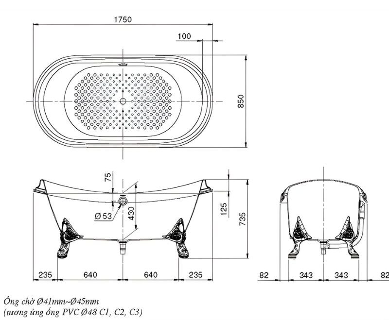 Bồn tắm chân mạ vàng cao cấp TOTO FBY1756PTGE 2 Bồn tắm chân mạ vàng cao cấp TOTO FBY1756PTGE
