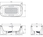 Bồn tắm đặt sàn viền vàng TOTO PJY1886HPWMGE
