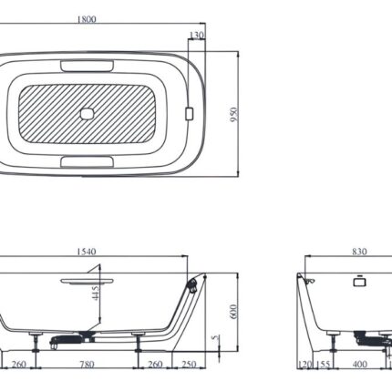Bồn tắm đặt sàn viền vàng TOTO PJY1886HPWMGE