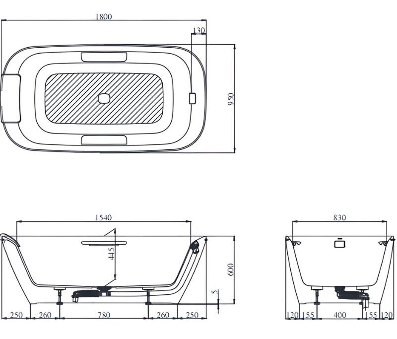 Bồn tắm đặt sàn Galalato viền vàng TOTO PJY1886HPWMGE Bồn tắm đặt sàn viền vàng TOTO PJY1886HPWMGE