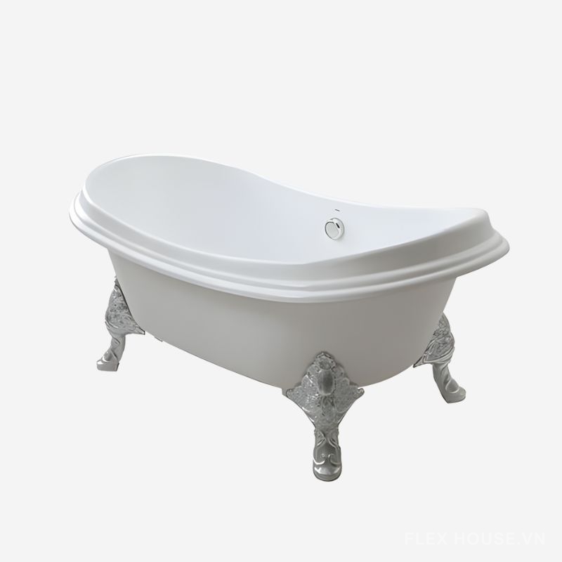 Bồn tắm gang táng men chân mạ bạc TOTO FBY1756PTNE 1 Bồn tắm gang táng men chân mạ bạc TOTO FBY1756PTNE