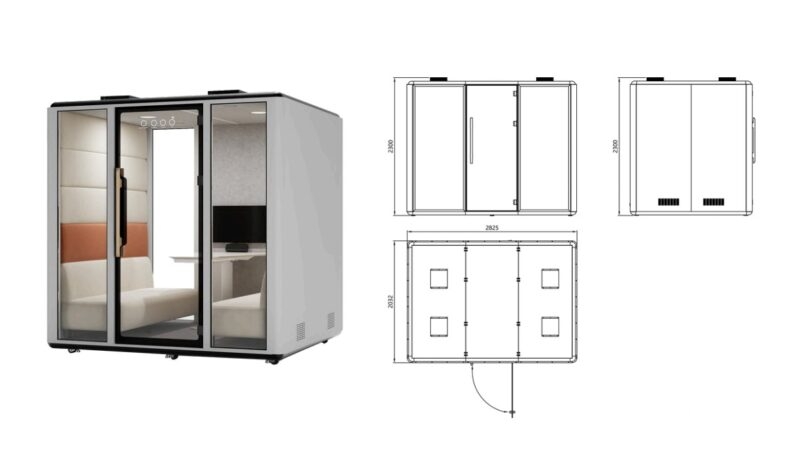 Cabin cách âm tiêu âm di động cho văn phòng XL-01