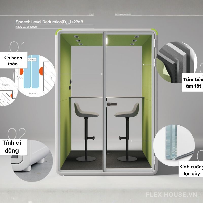 Cabin cách âm di động cho văn phòng ZB-02 M