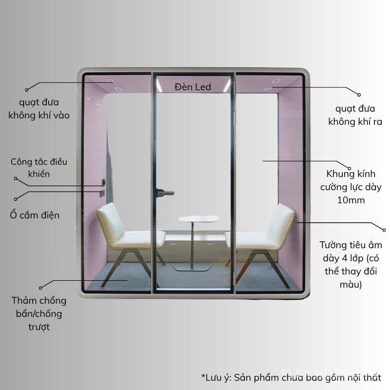 Cabin cách âm di động cho văn phòng ZB-02 M