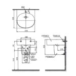 Chậu rửa mặt treo tường chân lửng LHT766CR