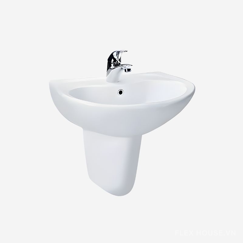 Chậu sứ rửa mặt chân lửng treo tường TOTO LHT240CS 1 Chậu sứ rửa mặt chân lửng treo tường TOTO LHT240CS