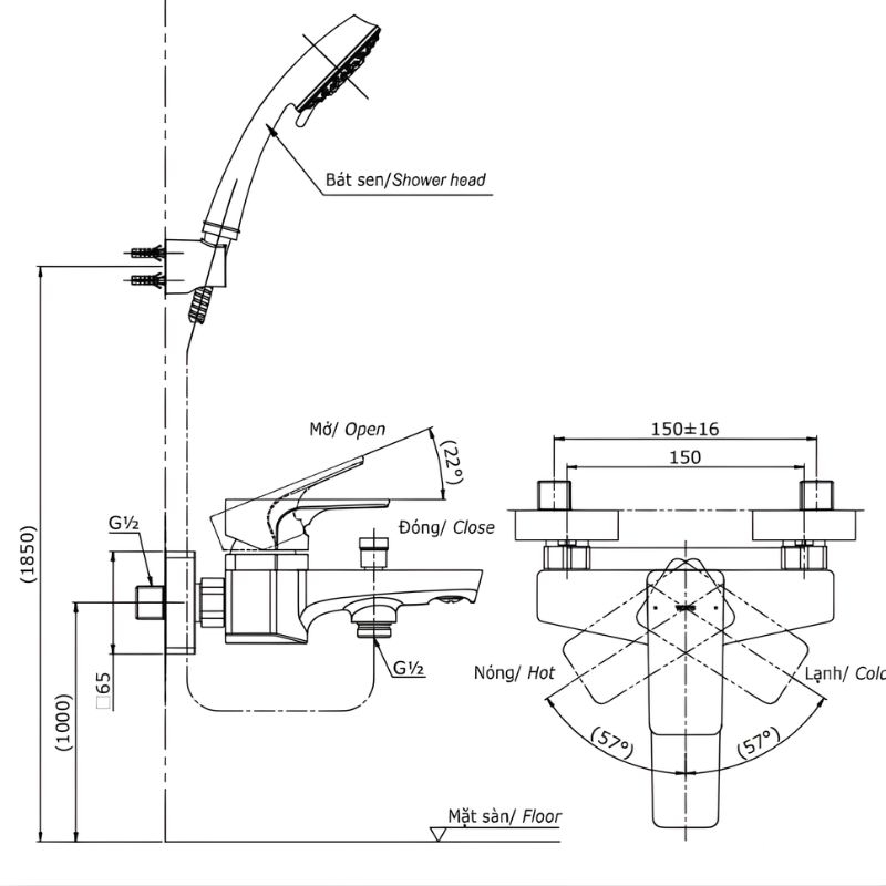 Củ sen nóng lạnh bằng đồng TOTO TBG07302VA 2 Củ sen nóng lạnh bằng đồng TOTO TBG07302VA