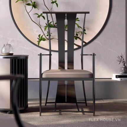 Ghế ăn kim loại lưng cao sang trọng AX4224