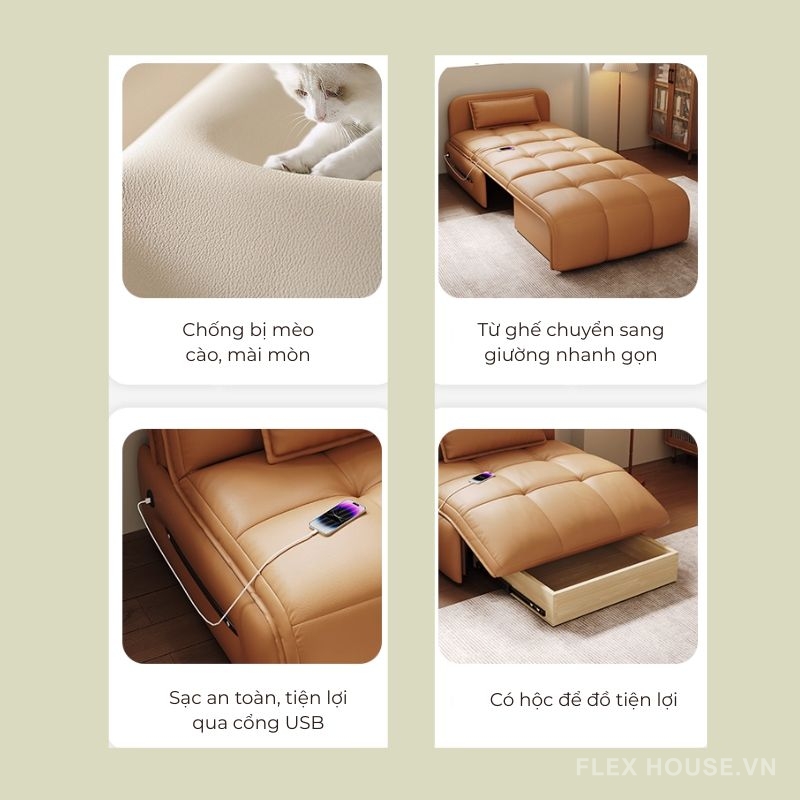 Ghế sofa kiêm giường chỉnh điện thư giãn SH5425 6 Ghế sofa kiêm giường chỉnh điện thư giãn SH5425