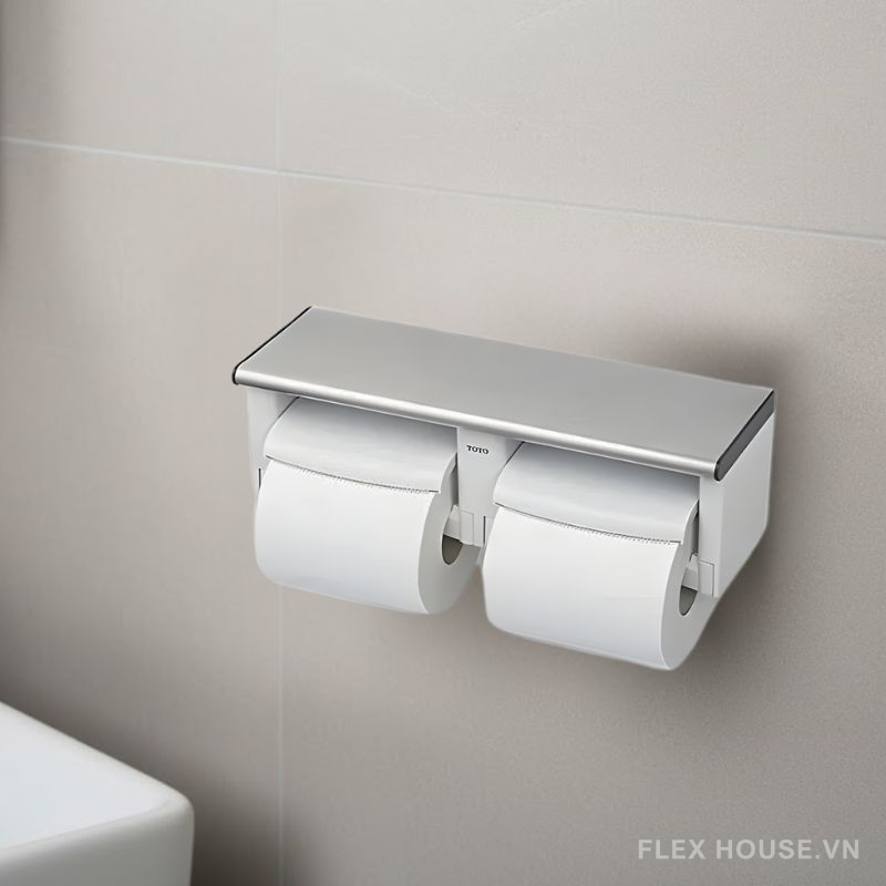 Giá treo cuộn giấy vệ sinh đôi TOTO YH702 1 Giá treo cuộn giấy vệ sinh đôi TOTO YH702