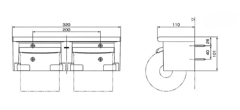 Giá treo cuộn giấy vệ sinh đôi TOTO YH702 3 Giá treo cuộn giấy vệ sinh đôi TOTO YH702