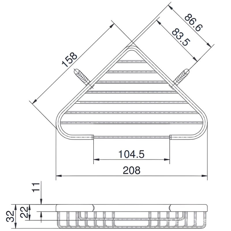 Kệ xà phòng đặt góc nhà vệ sinh TOTO TX2AV1B Kệ xà phòng đặt góc nhà vệ sinh TOTO TX2AV1B