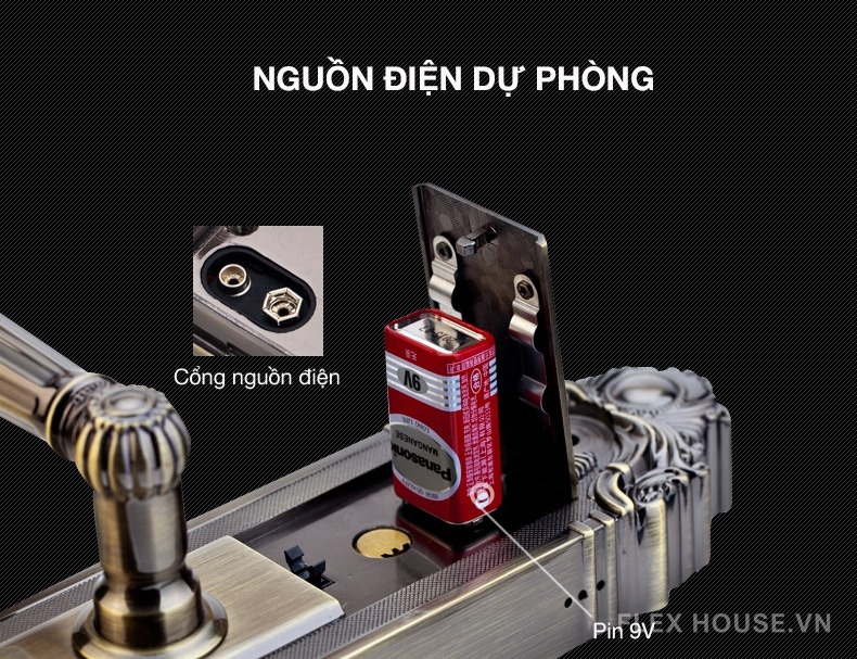 Khóa cửa điện tử cổ điển điều khiển từ xa Kaadas 6001 15