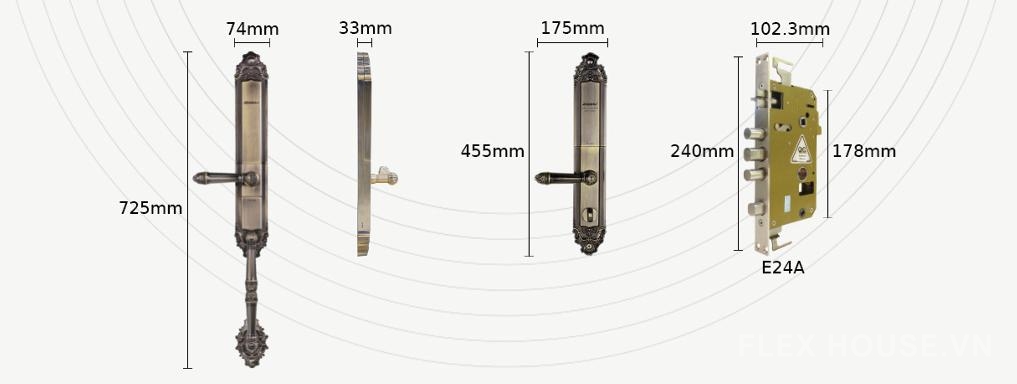 Khóa cửa điện tử cổ điển điều khiển từ xa Kaadas 6001 23