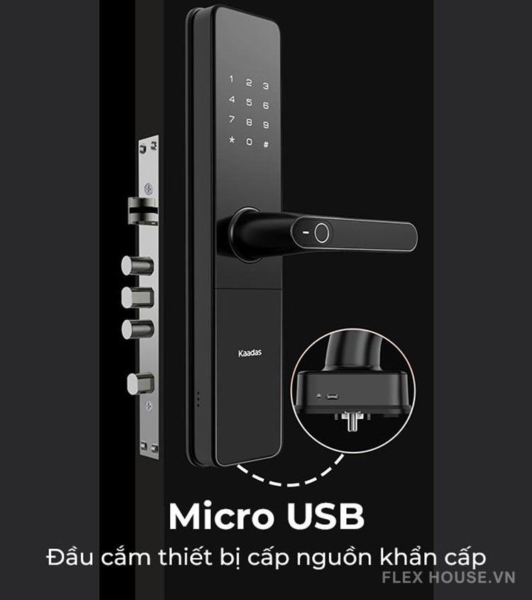 Khóa cửa điện tử tay gạt sử dụng thẻ từ vân tay Kaadas L8 12