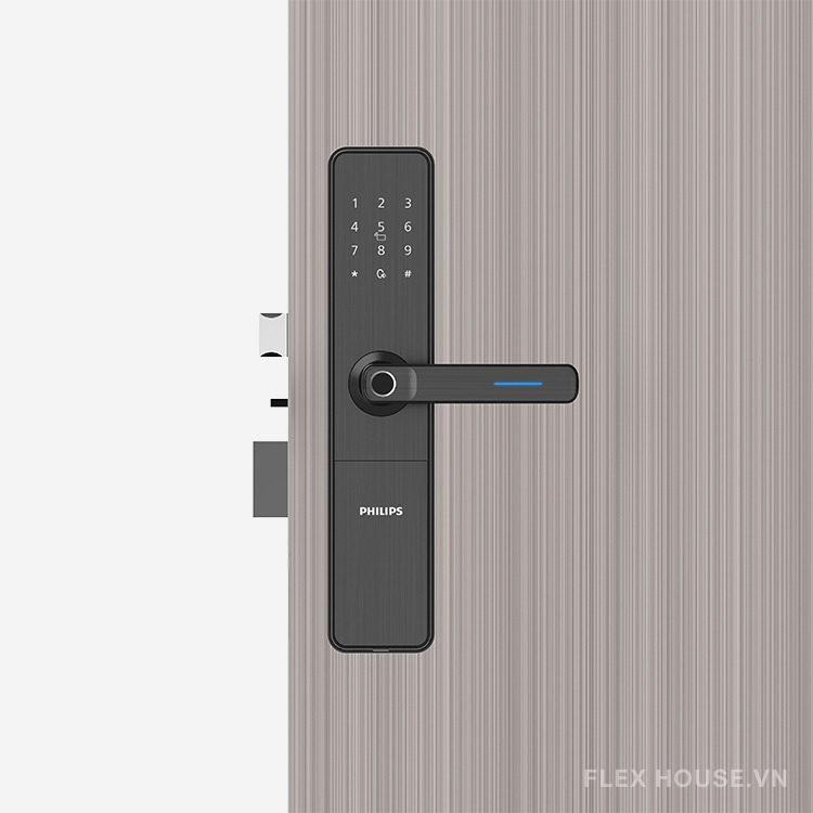 Khóa cửa điện tử tay gạt vân tay thẻ từ Philips DDL609-5HS 191