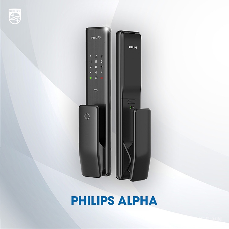Khóa cửa điện tử vân tay kết nối Bluetooth Philips Alpha 6
